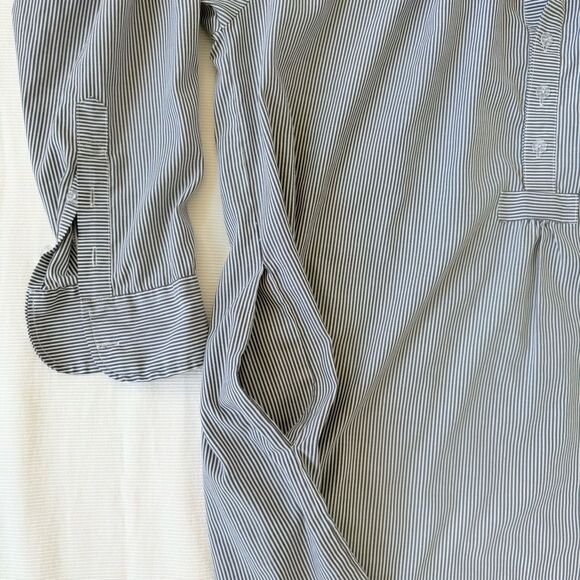 Wanderlust Womens Shirt Dress Longsleeve Button Pocket Striped Casual Resort S - Picture 2 of 4